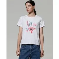 watapparel watapparel T-Shirt Frauen Blume in Wasserfarbe 01, Cool heather grey, – Produktbild 1 von 1
