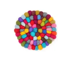 short'n'pietz short'n'pietz handgefilzte Glasuntersetzer aus Filzkugeln, Bunt, – Produktbild 1 von 1