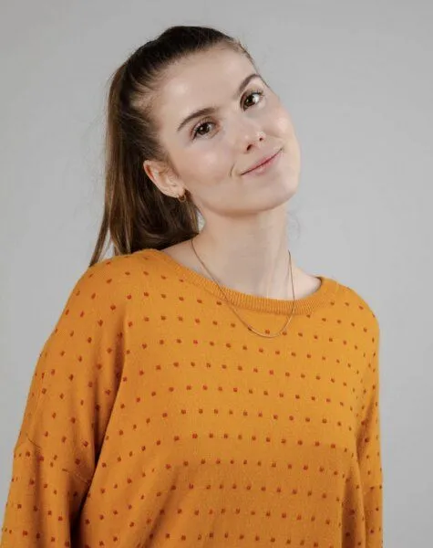 Brava Fabrics Brava Fabrics Polka Dots Sweater Mustard – Produktbild 3 von 4