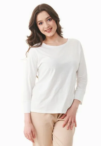 ORGANICATION ORGANICATION 3/4-Arm-Shirt aus TENCEL Modal und Bio-Baumwolle, Off white, – Produktbild 1 von 4