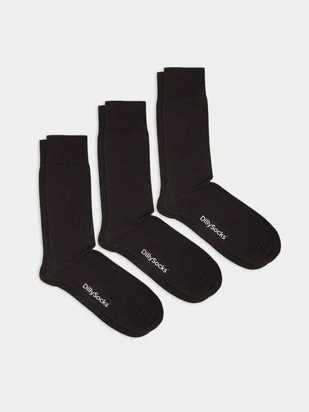 DillySocks DillySocks High Rise Socken im 3er-Pack aus Biobaumwoll-Mix, Schwarz, – Produktbild 4 von 6