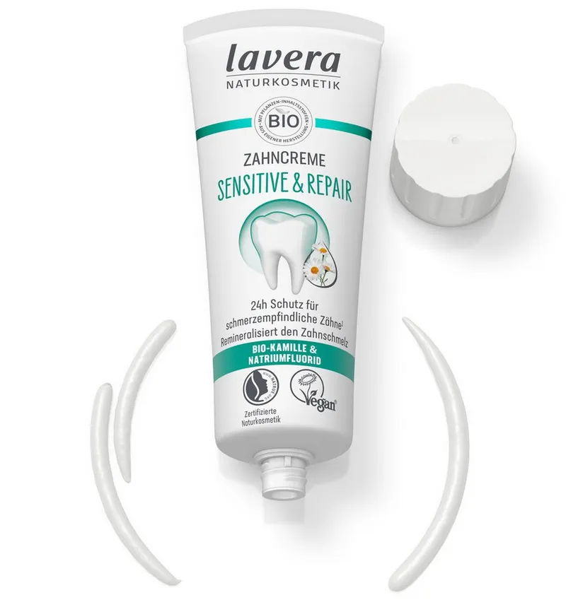 lavera lavera Basis Sensitive & Repair Zahncreme – Produktbild 4 von 5