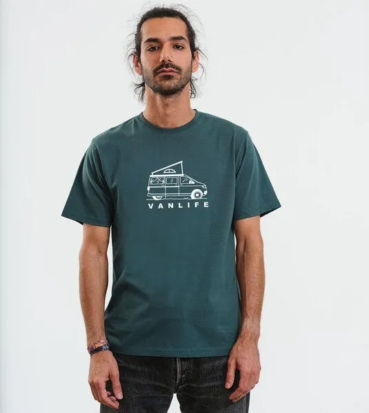 Gary Mash GARY MASH T-Shirt VANLIFE#2 aus Biobaumwolle, Dunkelgrün (grün), – Produktbild 2 von 4