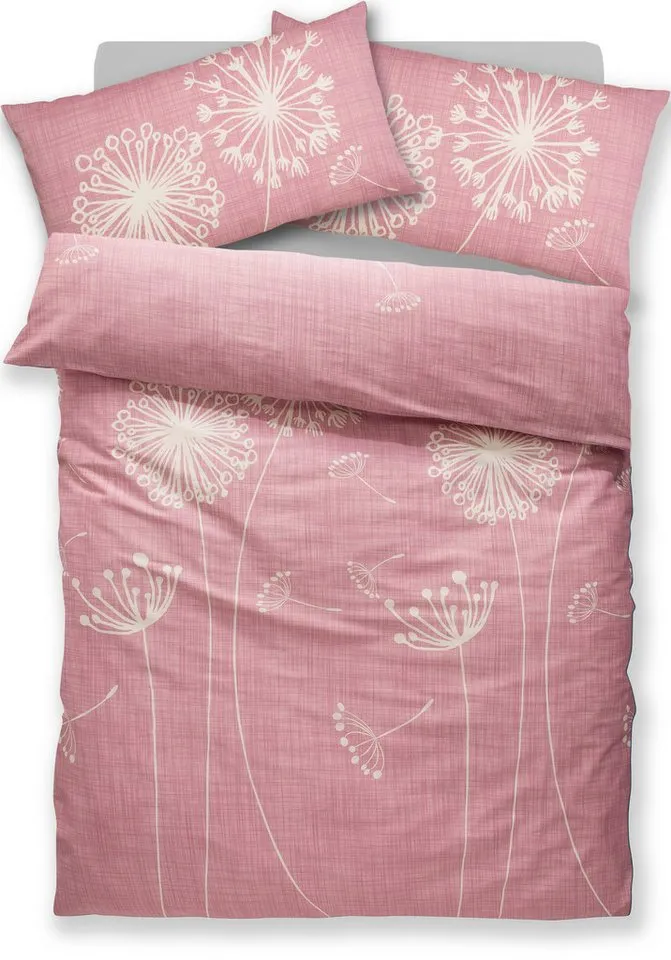 OTTO home Bettwäsche SOUCY in vier Qualitäten erhältlich, Leinenstruktur, Satin, 2 teilig, 100% Baumwolle, auch PREMIUM Qualitäten Renforcé-Tencel & Satin TC300, Rosa, – Produktbild 6 von 6