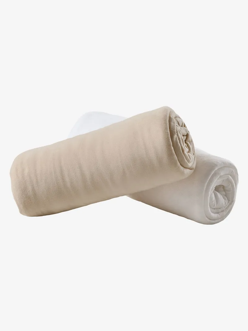 Vertbaudet 2er-Pack Baby Spannbettlaken, Beige, – Produktbild 2 von 2
