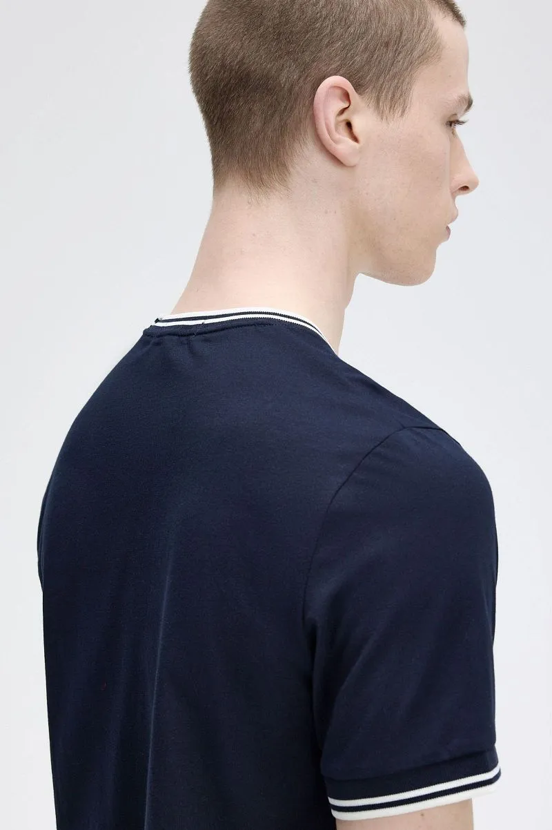 Fred Perry Fred Perry M1588 Twin Tipped T Shirt Navy - Größe XL, Blau, – Produktbild 5 von 5