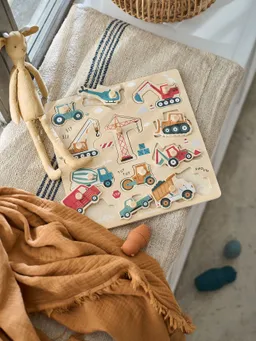 Vertbaudet Baby Steckpuzzle mit Baustelle Holz FSC® – Produktbild 1 von 1
