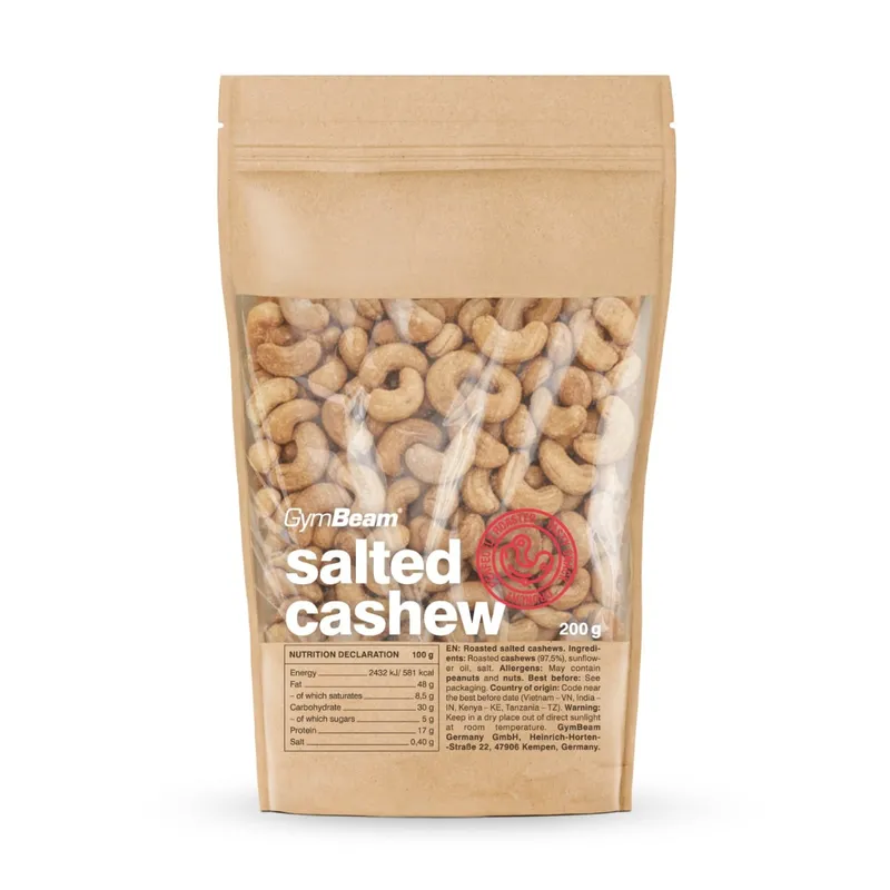 GymBeam Food GymBeam Geröstete und gesalzene Cashews 200 g – Produktbild 1 von 1