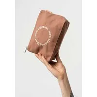 MELA Große Kosmetiktasche | von MELA | Fairtrade & GOTS zertifiziert, Nougat print, – Produktbild 1 von 1