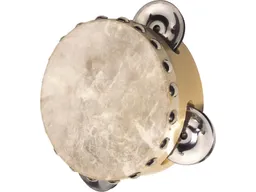 Goki goki Tamburin Naturfell mit 3 Schellen Percussion Tamburin 10,5 cm Durchmesser – Produktbild 1 von 1