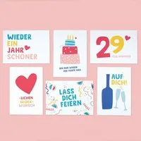 Bow Hummingbird Bow & Hummingbird 6er Set Geburtstagskarten - 6 Postkarten zum Geburtstag aus Recyclingpapier – Produktbild 1 von 1