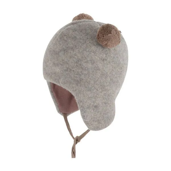 Pure Pure Pure-Pure Wollfleece Baby-Mütze in süßem Bärchen-Design für Ihr Baby von 6-12 Monate, Moonrock, – Produktbild 1 von 1
