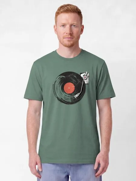 watapparel watapparel T-Shirt Unisex Schallplatte, Green bay, – Produktbild 2 von 2