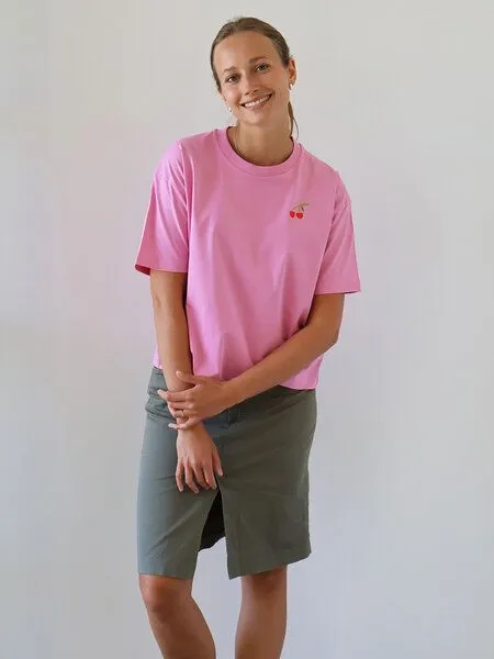 Kultgut Kultgut Artdesign - Shirt 100% Biobaumwolle - Boxiform- /Ciao, Pink, – Produktbild 4 von 4