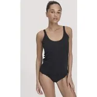 hessnatur hessnatur Tanktop COTTON FEELING LACE aus Bio-Baumwolle, Schwarz, – Produktbild 1 von 1