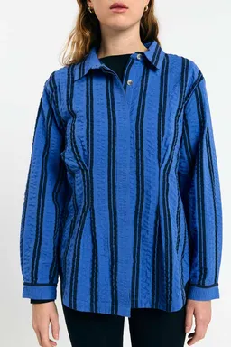 SUITE13LAB SUITE13LAB Damen vegan Shirt Tui Stripes Blau – Produktbild 1 von 1