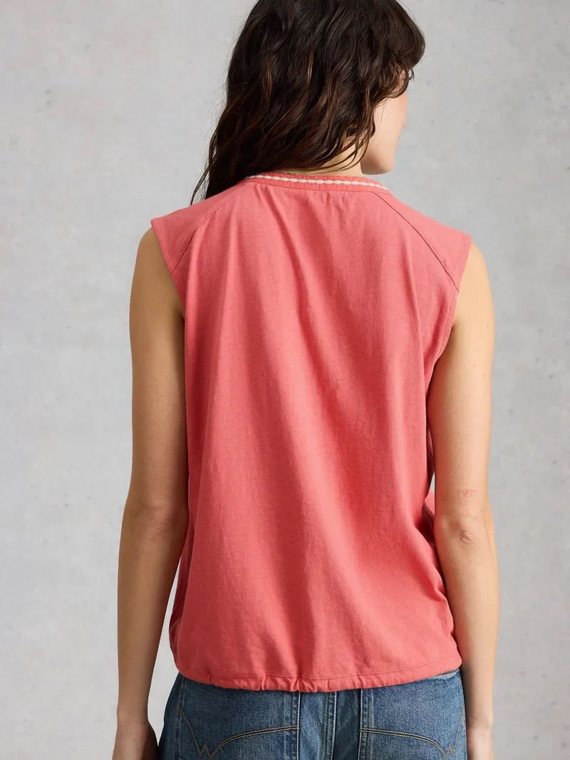 White Stuff Ärmellose Bluse Peony - 40, Mittelrosa, – Produktbild 4 von 4