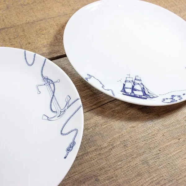 Bow & Hummingbird Bow & Hummingbird Porzellanteller Anker – Produktbild 2 von 2