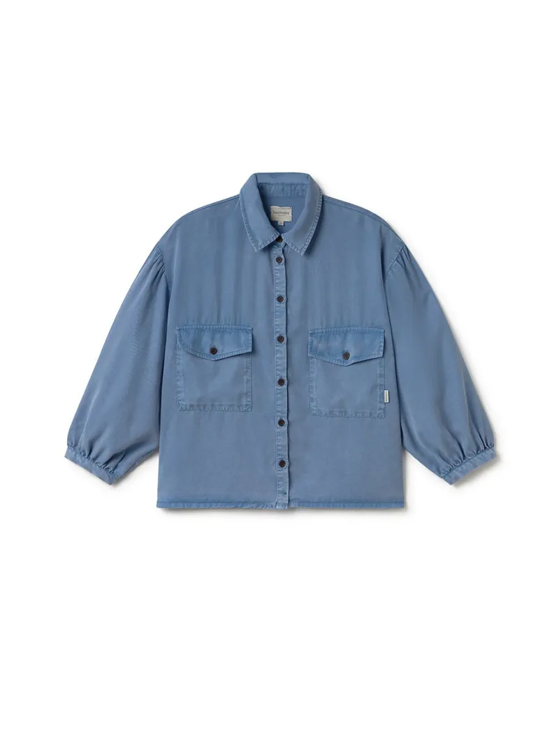 TWOTHIRDS TWOTHIRDS Damen vegan Hemd Hamushin Gewaschen Blau, Blau, – Produktbild 2 von 2