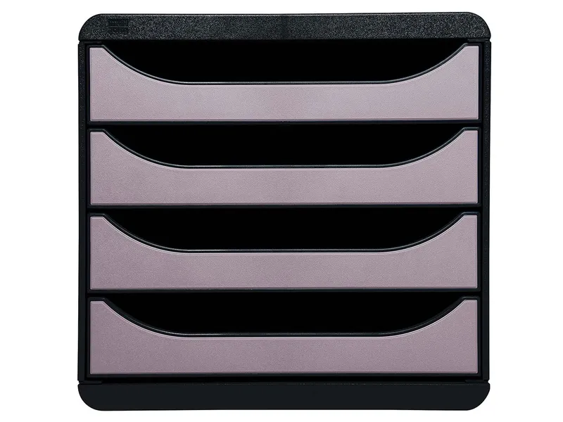 Exacompta Exacompta Schubladenbox "Metallic", DIN A4+, 4 Schubladen offen, silber/schwarz – Produktbild 2 von 4