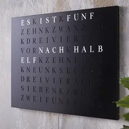 build-yours build-yours WordClock Jupiter Edelstahl gelasert in Schwarz – Produktbild 1 von 1
