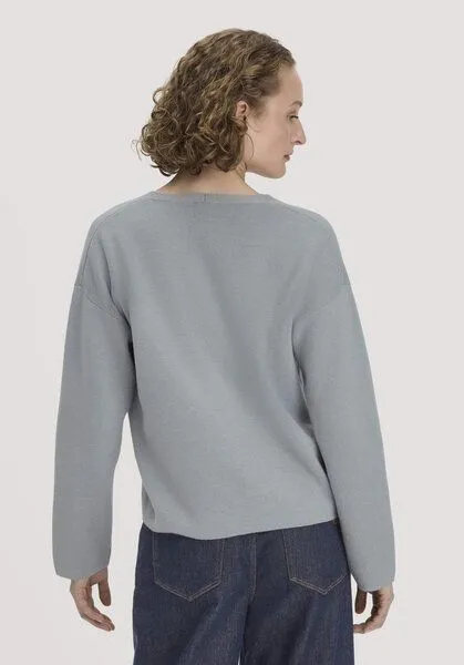 hessnatur hessnatur Pullover Oversize aus Bio-Baumwolle mit Schurwolle, Nebelblau, – Produktbild 2 von 4