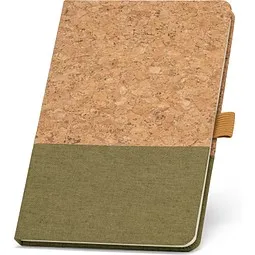 hi!dea™ hi!dea™ KLEE. A5 Notizbuch aus Kork und Leinen mit linierten Blättern, Dunkelgrün, – Produktbild 1 von 1