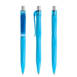 prodir prodir® Druckkugelschreiber QS20 Soft Touch PRT Push, blaue Mine, cyanblau/silber satiniert – Produktbild 1 von 1