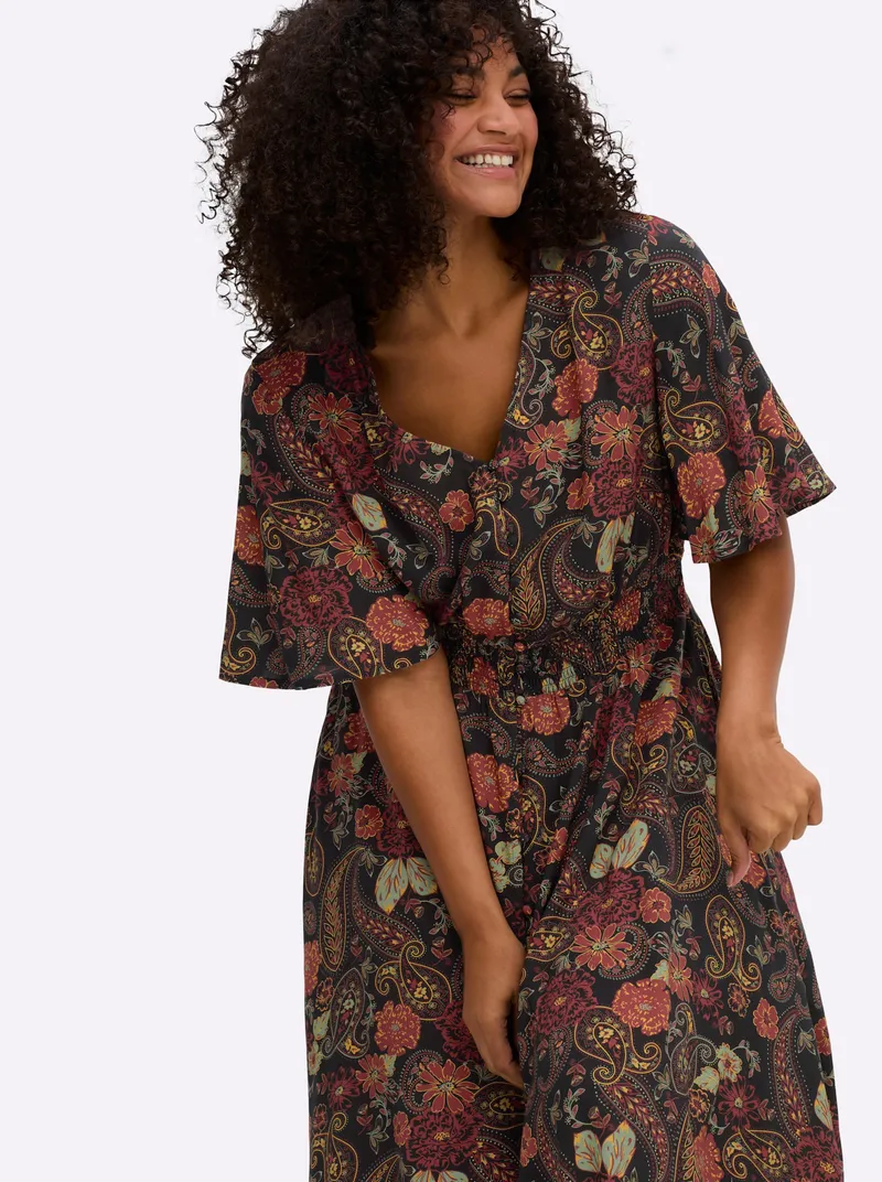 sheego by Joe Browns Maxikleid, Schwarz-bedruckt, – Produktbild 2 von 2