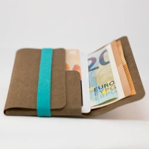ANDERS & KOMISCH ANDERS & KOMISCH Veganes Kreditkartenetui - Cardholder mit Münzfach - TINY Braun, Mint, – Produktbild 2 von 4