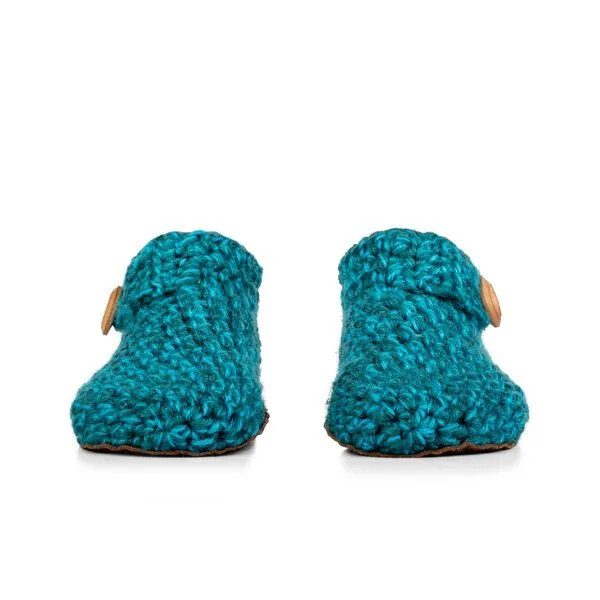 Kingdom of Wow Knit Boots aus weichem Wollgarn – Damen & Herren, gehäkelt & handgefertigt | Kingdom of Wow, Glacier teal, – Produktbild 1 von 5
