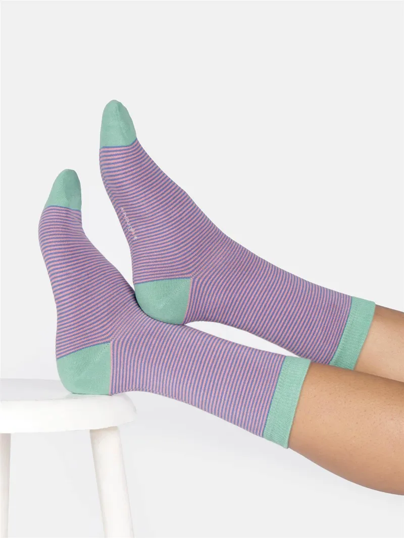 Thought Socken Modell: Stripe Crew, French blue, – Produktbild 1 von 1