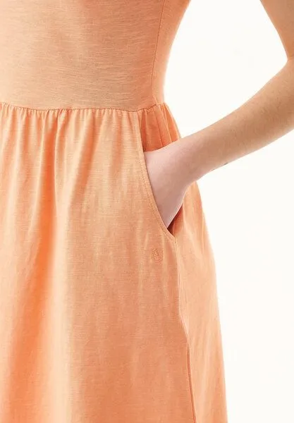 ORGANICATION ORGANICATION Slub-Jersey-Kleid aus Bio-Baumwolle, Shell coral, – Produktbild 4 von 4