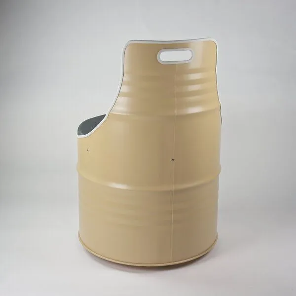 Lockengelöt Lockengelöt Sessel aus einem Hamburger Ölfass, Beige (gepulvert), – Produktbild 2 von 2