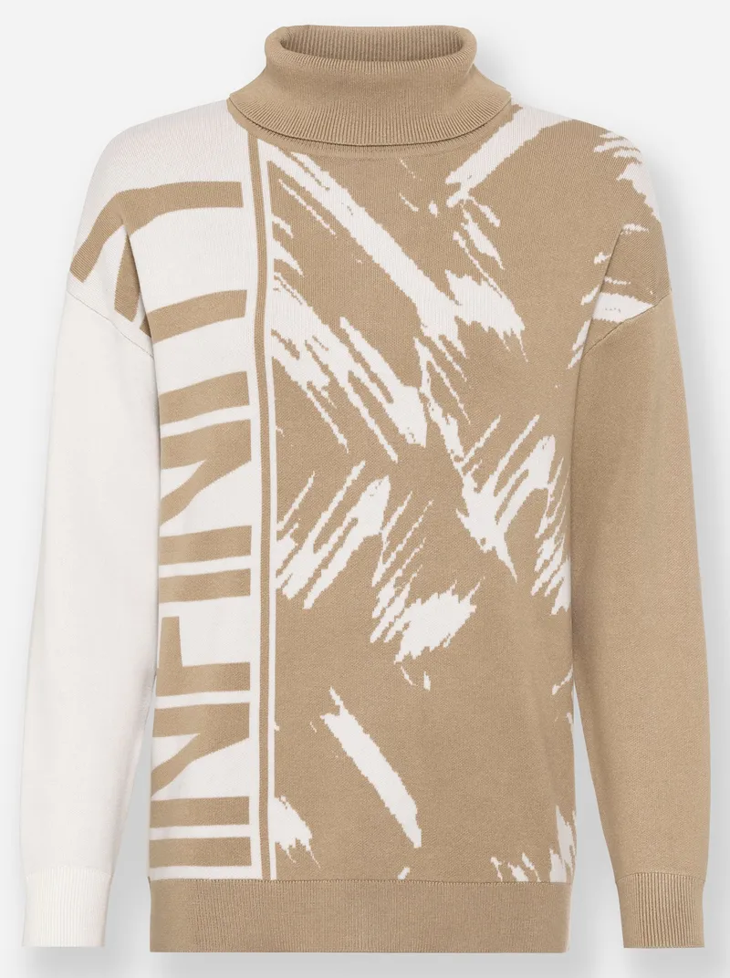 heine Jacquardpullover beige-ecru-gemustert, Beige-ecru-gemustert, – Produktbild 2 von 2