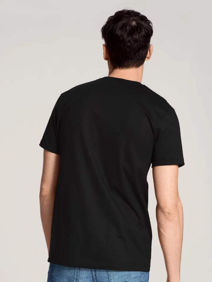 CALIDA CALIDA T-Shirt Natural Benefit (2er Pack) Modern Fit, Single Jersey, Kurzarm, Rundhals-Ausschnitt, Schwarz, – Produktbild 5 von 5