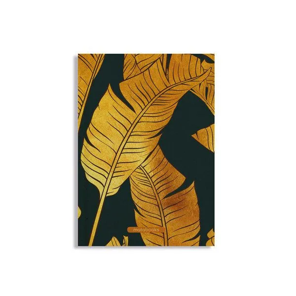 matabooks® matabooks® Nachhaltiges A5 Notizbuch/Tagebuch/Skizzenbuch aus Graspapier – Jana, Golden leaves, – Produktbild 1 von 2