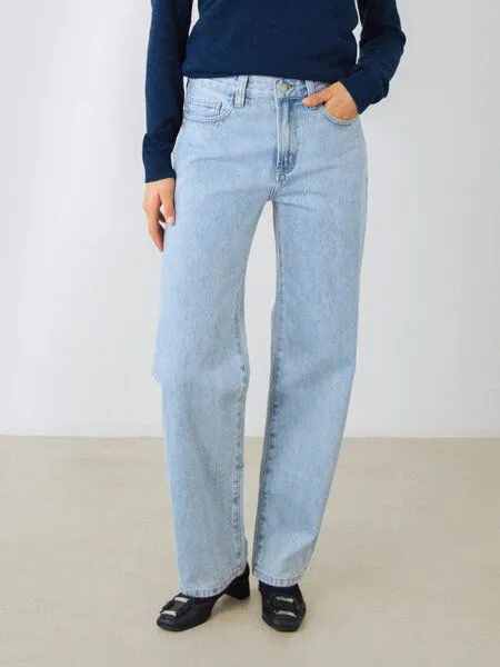Honest Basics Honest Basics Damen Straight Jeans aus 100% Bio-Baumwolle, Blue, – Produktbild 3 von 4