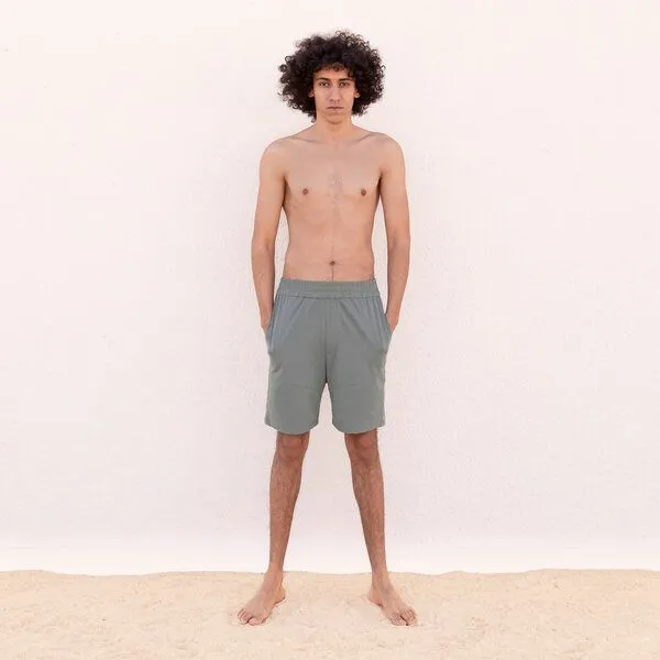 Jaya Jaya AXEL UNI - Männer - lockere Shorts für Yoga und Freizeit aus Biobaumwolle, Agave, – Produktbild 3 von 3