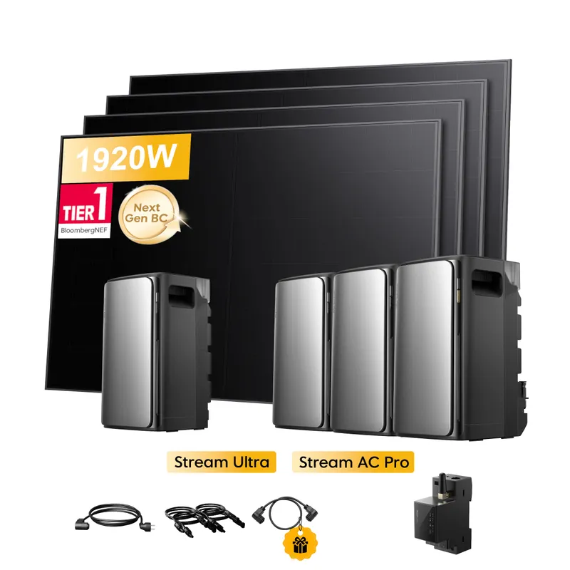 EcoFlow EcoFlow Stream Ultra, All-in-One Speicher für Balkonkraftwerke, mit 4 x 480Wp Sunpro BC Bifazial Full Black Solarmodul, by Powerness - Stream Ultra + 3 x Stream AC Pro | 7680Wh / 1 x Smart Meter / Selbstabholung – Produktbild 1 von 1