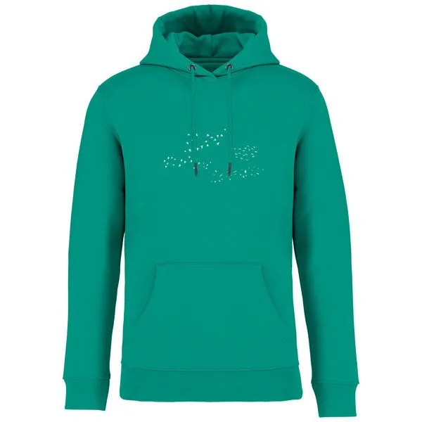 Greenspired Greenspired Basic Bio Unisex Hoody Nr. 4 Skybirds 350g/m² XXS - 3 XL, Edelsteingrün, – Produktbild 1 von 1
