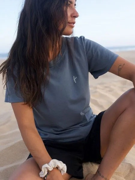 FUXBAU FUXBAU Frauen fux T-Shirt - seegrün, seeblau & rot, Seeblau, – Produktbild 4 von 4