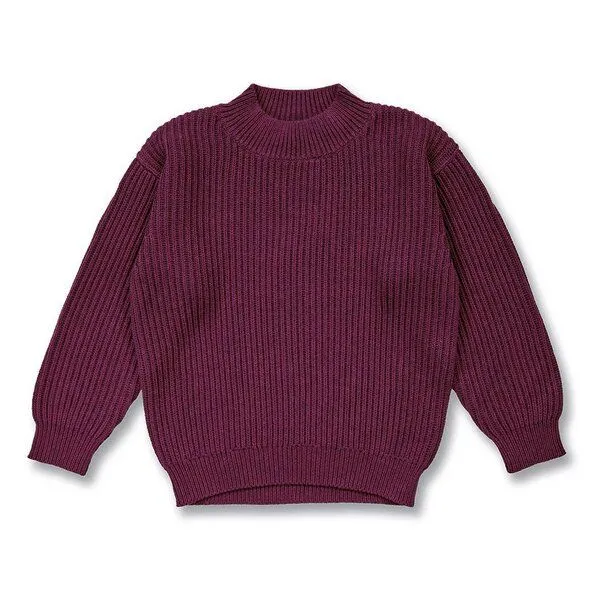 Sense Organics Sense Organics Kinder Strickpullover, Modell MARLEY, Bordeauxrot melange, – Produktbild 1 von 3