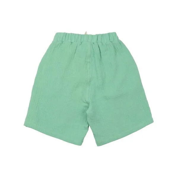 Walkiddy Kinder Shorts GOTS zertifiziert – Grün, Bund mit Kordel, weich & bequem | von Walkiddy, Grün, – Produktbild 2 von 3