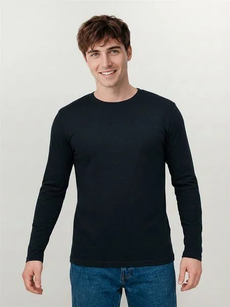 GreenBomb GREENBOMB Basic Base - Funktionales Longsleeve aus Merino-Wolle / Fair & Vegan, Schwarz (schwarz), – Produktbild 1 von 4