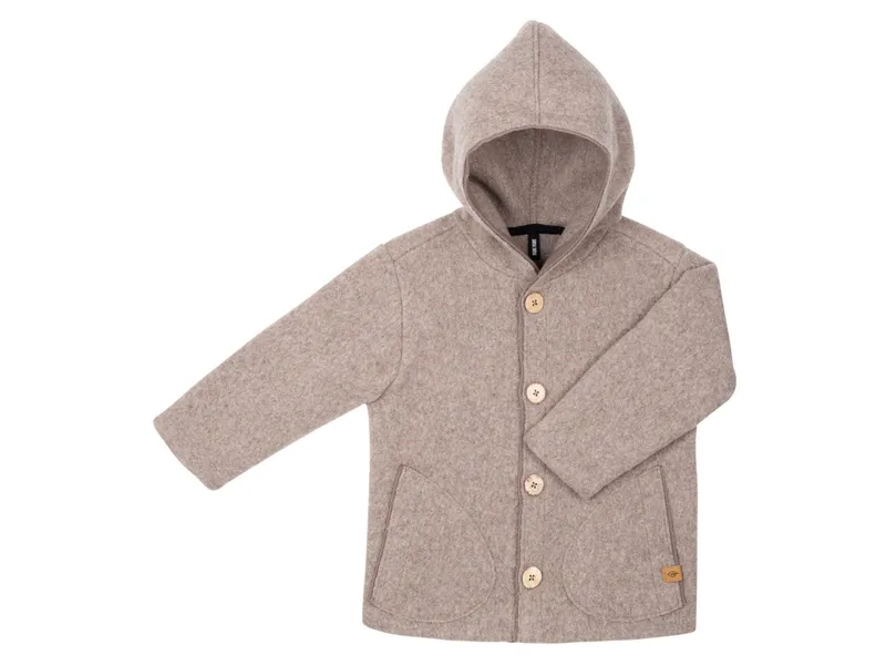 Pure pure by Bauer PURE PURE by Bauer Baby und Kinder Jacke mit Kapuze Wollwalk kaschmir Gr.110/116, Natur, – Produktbild 1 von 2