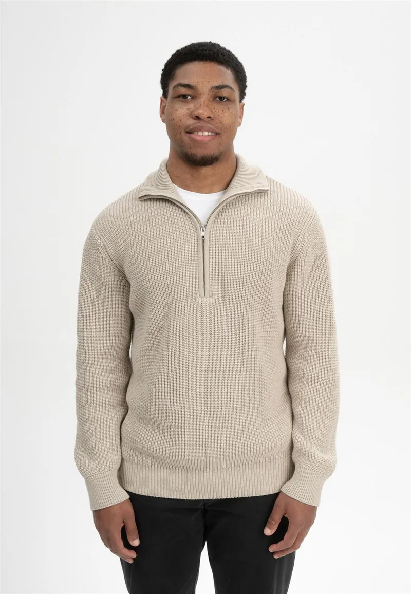 MELA Rollkragen-Pullover Modell: Udai GOTS, Kiesel melange, – Produktbild 1 von 5