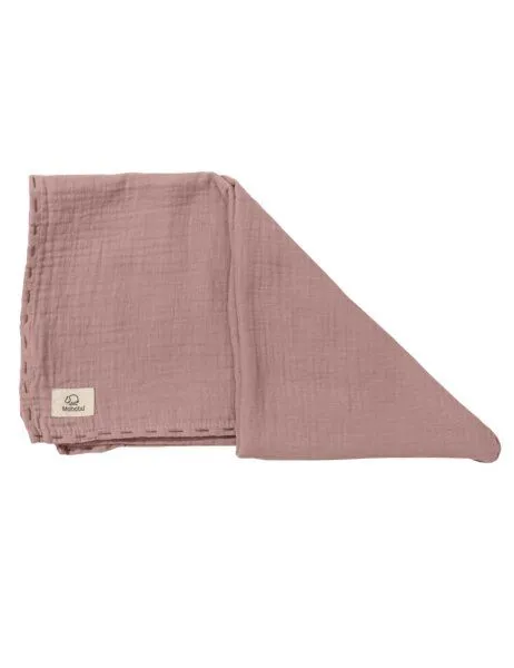 Mababu Mababu Musselin Stilltuch, Krabbeldecke, Pucktuch 100x100 cm, Dusty rose, – Produktbild 2 von 4