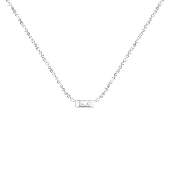 Eppi Eppi Halskette aus Gold mit weißem Saphir mit Baguette-Form Sharly, Weiss, – Produktbild 1 von 4