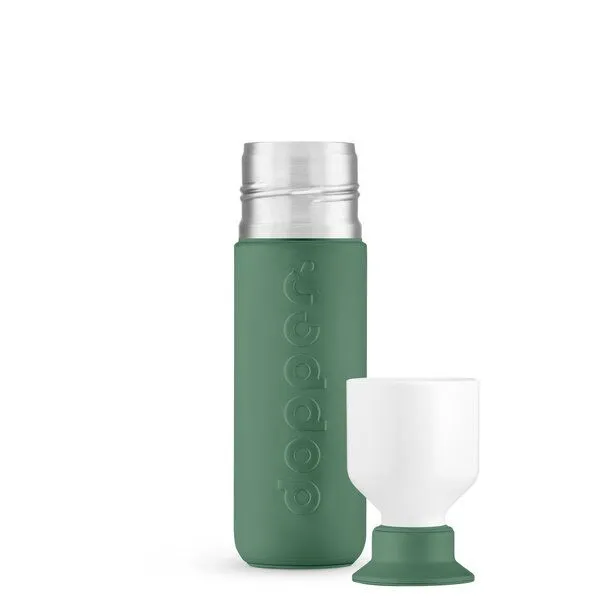 Dopper Thermosflasche Dopper Insulated 350ml, 580 ml - Doppelwandig, auslaufsicher, hält 24h kalt / 9h heiß, Pine green (grün), – Produktbild 4 von 4